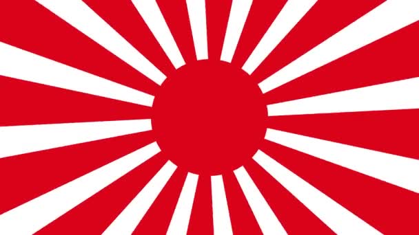 Imperial Japanese Army Flag Rising Sun Flag Empire Japan Flag — Vídeos de Stock