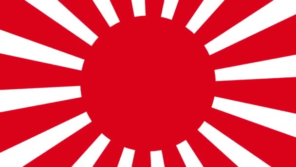 Imperial Japanese Army Flag Rising Sun Flag Empire Japan Flag — Vídeo de stock