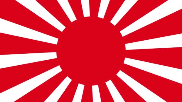 Imperial Japanese Army Flag Rising Sun Flag Empire Japan Flag — Vídeo de stock