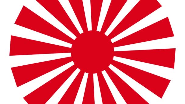 Флаг Императорской Армии Японии Флаг Восходящего Солнца Флаг Японской Империи — стоковое видео