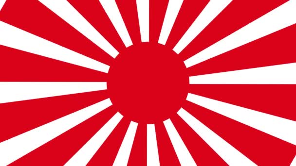 Флаг Императорской Армии Японии Флаг Восходящего Солнца Флаг Японской Империи — стоковое видео
