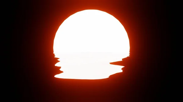Яскраво Помаранчеве Відображення Заходу Сонця Воді Або Океані Чорному Тлі — стокове фото