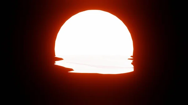 Brilhante Reflexo Pôr Sol Laranja Água Oceano Sobre Fundo Preto — Fotografia de Stock