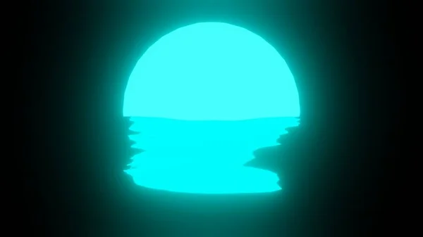 Ανοικτό Γαλάζιο Ηλιοβασίλεμα Σελήνη Αντανάκλαση Στο Νερό Στον Ωκεανό Μαύρο — Φωτογραφία Αρχείου