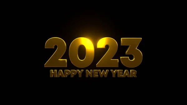 Happy New Year 2023 Black Background Uhd Rendering — Foto Stock