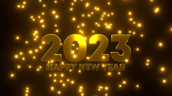 Feliz Ano Novo 2023 Com Partícula Dourada Caindo Sobre Fundo — Fotografia de Stock
