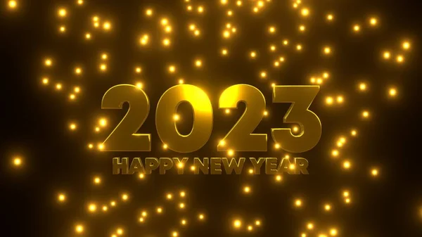 Новым 2023 Годом Золотым Падением Черном Фоне Uhd Рендеринг — стоковое фото