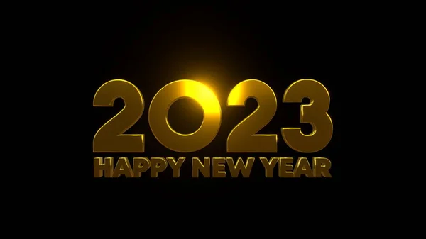Happy New Year 2023 Black Background Uhd Rendering — Stok fotoğraf