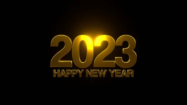 Feliz Año Nuevo 2023 Sobre Fondo Negro Uhd Renderizado —  Fotos de Stock