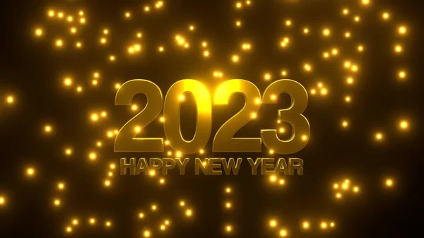 Yeni Yılınız Kutlu Olsun Siyah Zemin Üzerine Düşen Altın Parçacıklar — Stok fotoğraf