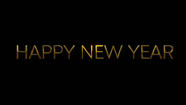 Happy New Year Black Background Uhd Rendering — Stock Photo, Image