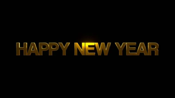 Happy New Year Black Background Uhd Rendering — Stock Photo, Image