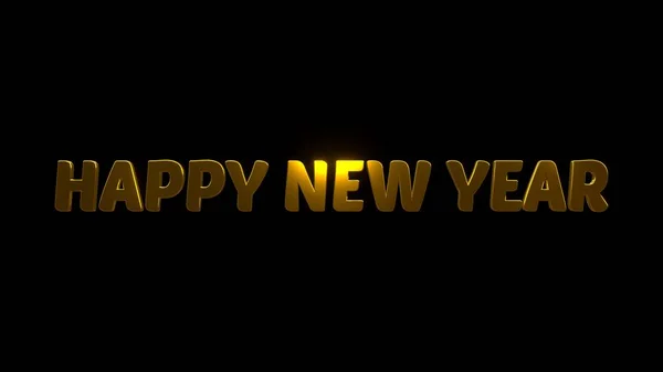 Happy New Year Black Background Uhd Rendering — Fotografia de Stock
