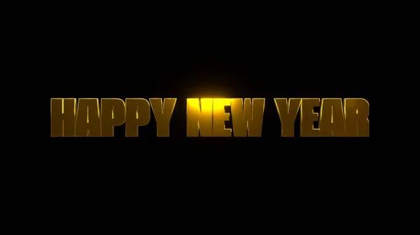 Happy New Year Black Background Uhd Rendering — Stockfoto