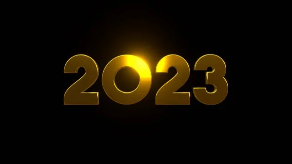 Happy New Year 2023 Black Background Uhd Rendering — Stok fotoğraf