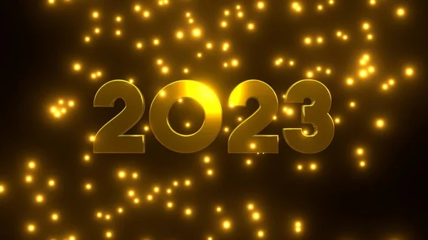 Новым 2023 Годом Золотым Падением Черном Фоне Uhd Рендеринг — стоковое фото