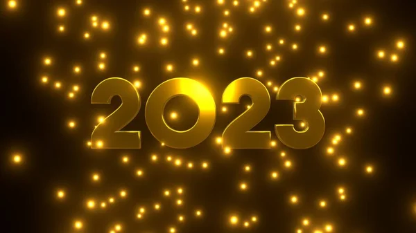 Feliz Ano Novo 2023 Com Partícula Dourada Caindo Sobre Fundo — Fotografia de Stock