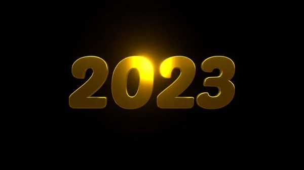 Felice Anno Nuovo 2023 Sfondo Nero Uhd Rendering — Foto Stock