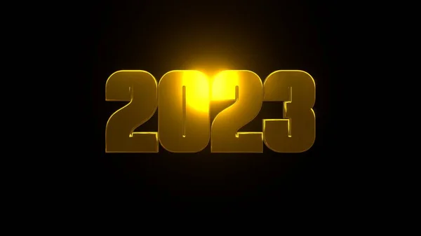 Feliz Ano Novo 2023 Fundo Preto Uhd Renderização — Fotografia de Stock