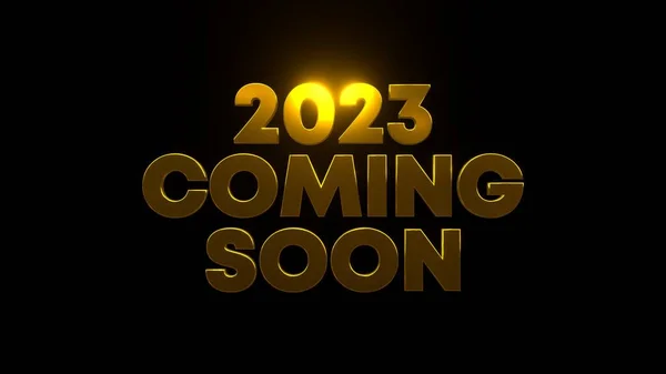 2023 Coming Soon Black Background Uhd Rendering — Stok fotoğraf
