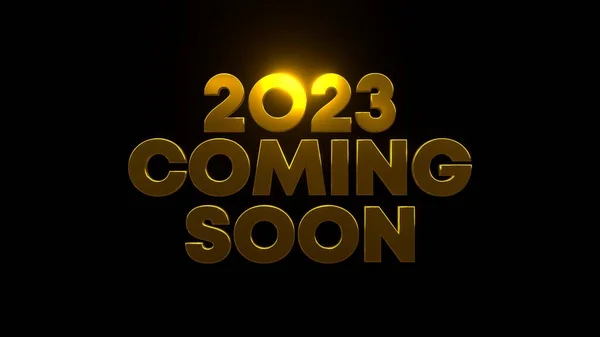 2023 Coming Soon Black Background Uhd Rendering — ストック写真