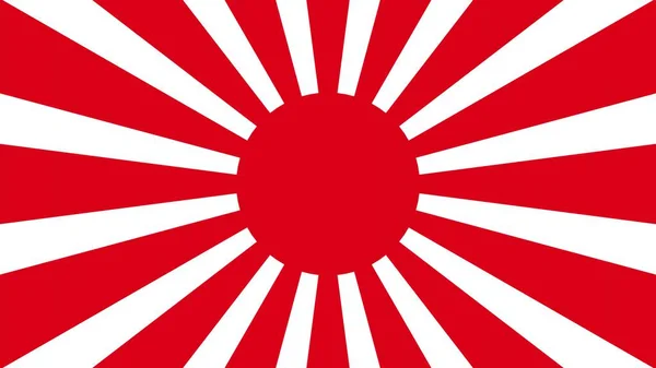 Imperiální Japonská Vojenská Vlajka Vztyčená Vlajka Slunce Japonská Vlajka Paprsky — Stock fotografie