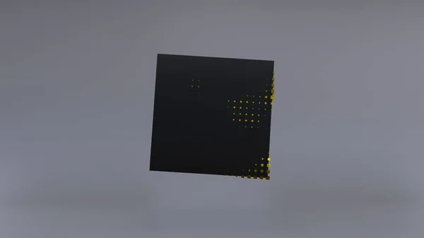 Abstract Black Cube Zero Gravity Uhd Rendering — стоковое фото