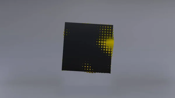 Abstract Black Cube Zero Gravity Uhd Rendering — Stock Photo, Image