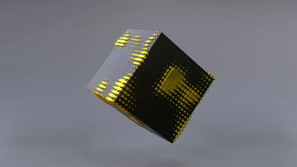 Abstract Black Cube Zero Gravity Uhd Rendering — Fotografia de Stock