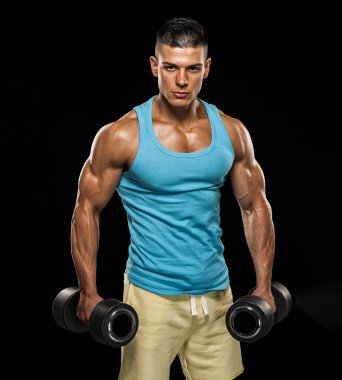 Fitness Erkek Egzersizi Dambıllarla, Ağırlık Kaldırma