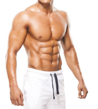 Beyaz Arkaplanda Kas Adam Gövdesi