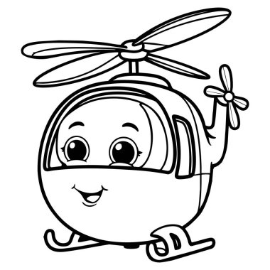 Bu eğlenceli ve neşeli renkli sayfada gülümseyen çizgi film tarzı bir helikopter var. Kocaman gözleri ve neşeli bir ifadesi var. Anaokulları ve küçük çocuklar için mükemmel. Bu sayfa, dost canlısı ve korkusuz bir şekilde ulaşım araçlarının tanınmasını teşvik ediyor.