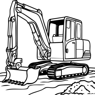 Bu boyama sayfasında bir inşaat alanında kazı yapan bir kazıcı makinesinin ayrıntılı bir görüntüsü var. Büyük inşaat araçlarını seven çocuklar için mükemmel, bu basılabilir baskı onların yaratıcılıklarını keşfederken ağır ekipmanları öğrenmelerini sağlıyor.
