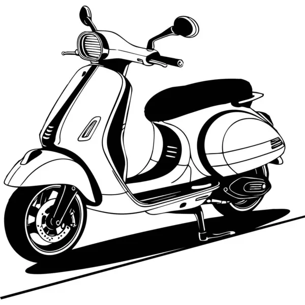 Bu renkli sayfada şehrin kaldırımına park etmiş şık, modern bir scooter var. Temiz çizgiler ve modern stil, hem araç temalı sanat eserlerinden hoşlanan hem de iki tekerlekli taşımayı seven çocuklar ve yetişkinler için harika kılıyor..