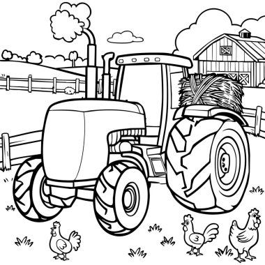 Neşeli bir bebek fil, çocuklar için ilgi çekici ve eğlenceli boyama sayfasıyla su sıçratırken bir gölette oynuyor.