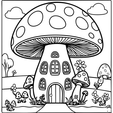 Neşeli bir bebek fil, çocuklar için ilgi çekici ve eğlenceli boyama sayfasıyla su sıçratırken bir gölette oynuyor.