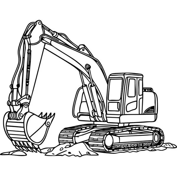 Bir inşaat alanında çalışan güçlü bir kazıcı, büyük makineler ve kazı ekipmanlarıyla büyülenen çocuklar için mükemmel..