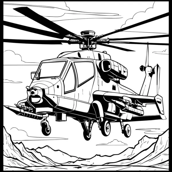 Gökyüzünde süzülen gülen yüzlü neşeli bir çizgi film helikopteri. Arkadaş canlısı uçan makinelerden hoşlanan çocuklar için ideal..