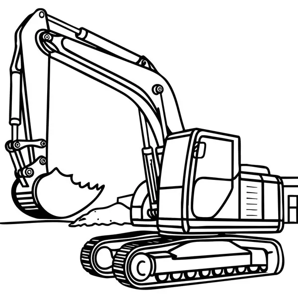 Bu ayrıntılı boyama sayfasında kazı kovası olan büyük bir kazıcı var. İnşaat araçlarını ve makineleri seven çocuklar için harika..