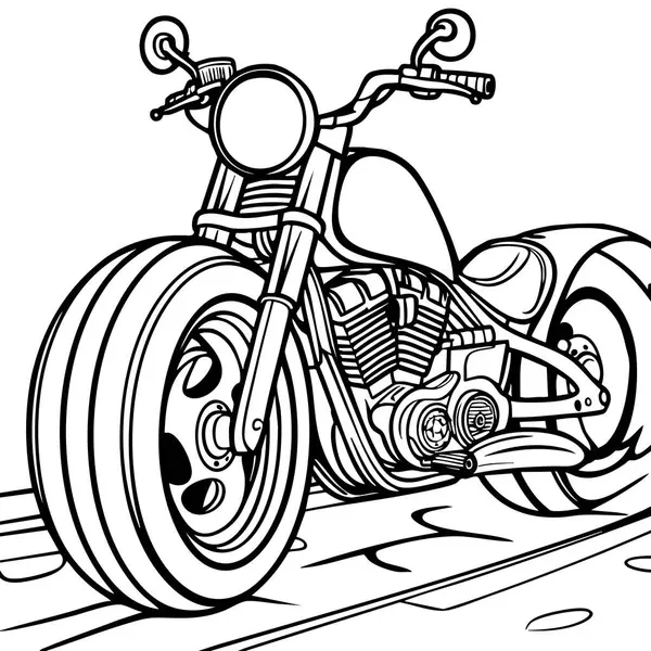 Bu son derece detaylı renkli sayfada engebeli bir kruvazör motosikleti var. Renklendirme seanslarında hassas ve cesur tasarımlardan hoşlanan motosiklet severler için ideal..