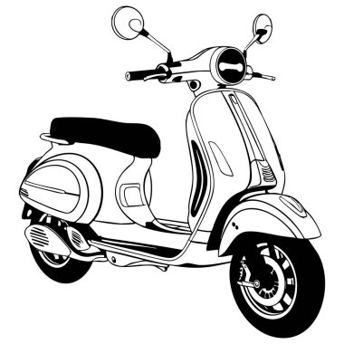 Ulaşım temalı renklendirme sayfaları için temiz çizgili bir motorsiklet