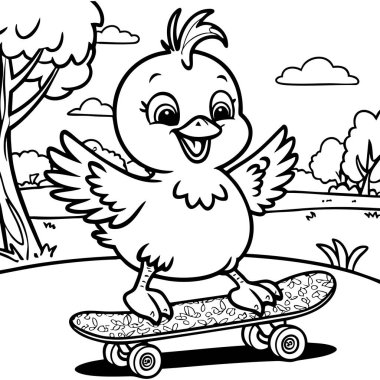 Parkta doğa geçmişi olan neşeli bir kuş.