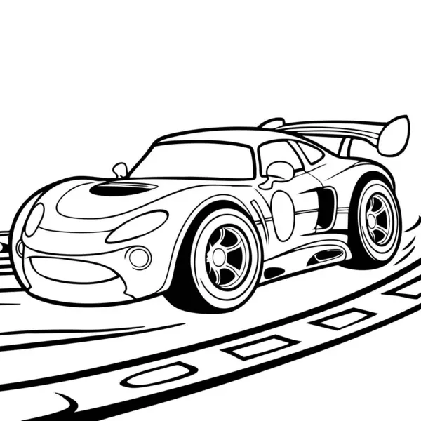 Aerodinamik tasarım ve kalın tekerleklerle yarışan yarış arabası