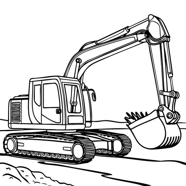 Bir siteyi kazan kazıcı, inşaat temalı renklendirme için mükemmel