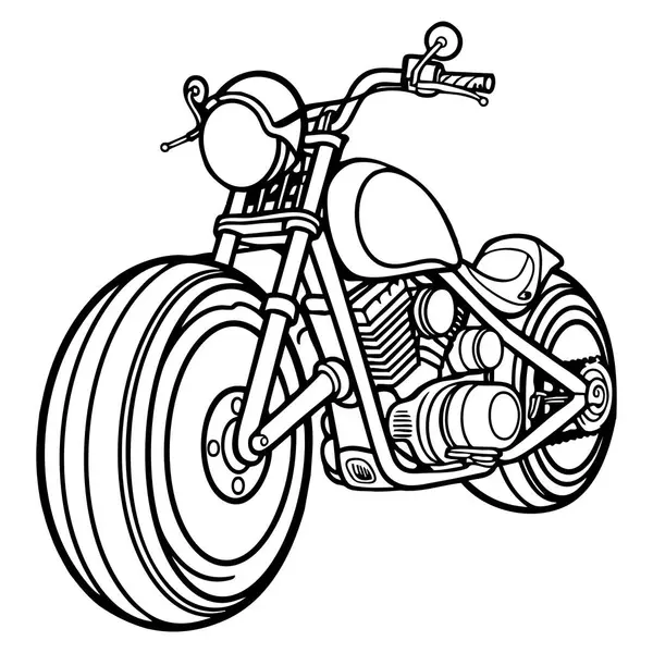 Renklendirme ve araç aşıkları için mükemmel klasik bir motosiklet çizimi.