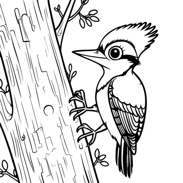 Orman sahnesinde ağaca tırmanan sevimli bir ağaçkakan.