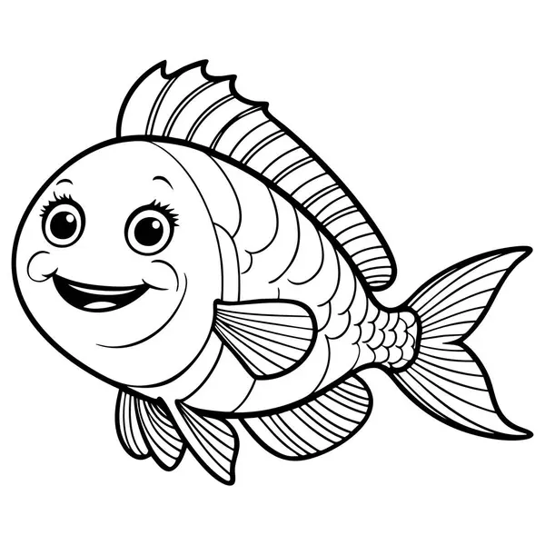 Eğlenceli ve arkadaş canlısı çizgi film balıkları. Büyük gözleri ve mutlu bir gülümsemesi var. Çocukların boyaması ve eğlenmesi için mükemmel.
