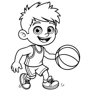 Yeşil yapraklı bir saksı çiçeği tutan mutlu bir gencin çizdiği siyah beyaz çizgi neşeyle gülümsüyor.