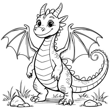 Gülümseyen bir karikatür karikatürü çiziyor. Kalp desenleri ve iki ayağı üzerinde duran küçük sivri uçlu.