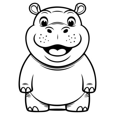 Çocuklar ve boyama kitabı sayfaları için Mutlu suaygırı çizgi film karakteri çizimi